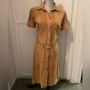 Vintage Coach Dress 100% Leather Camel Color Size 6